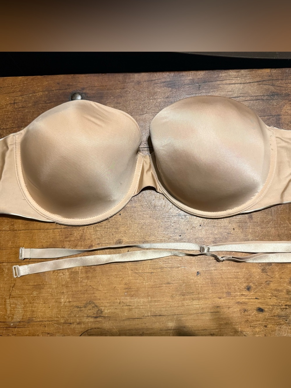 Victoria’s Secret tan nude strapless multi way bra 38DD
